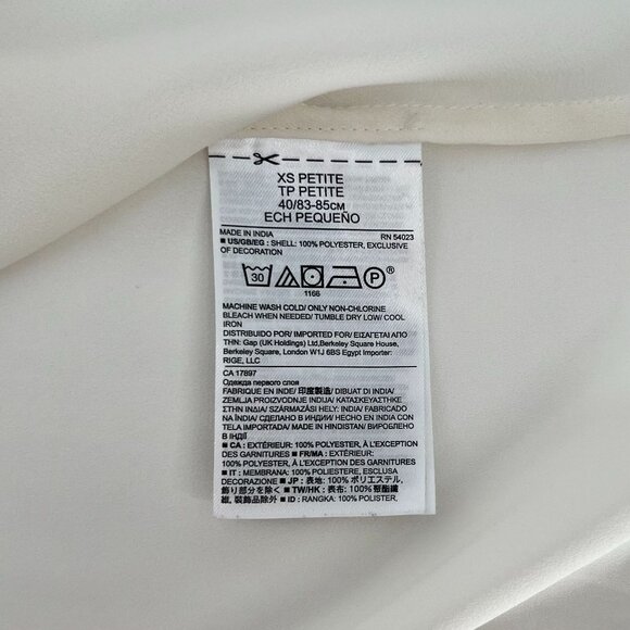 Banana Republic Womens Boho Tassel Embroidered Blouse Size XSP Ivory Long Sleeve - Picture 5 of 8